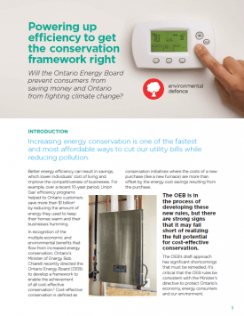 Report: Powering up efficiency to get the conservation framework right