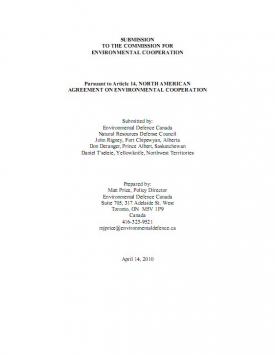 Report: Tar Sands: Submission to the Commission for Environmental Cooperation