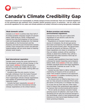 Report: Canada’s Climate Credibility Gap