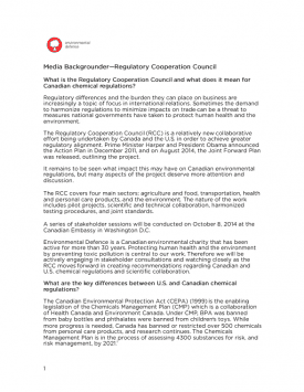 Report: Media Backgrounder – Regulatory Cooperation Council