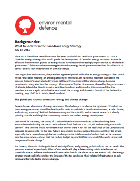Report: What to Look for in the Canadian Energy Strategy