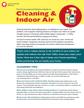 The Environmental Defence Guide to Cleaning & Indoor Air