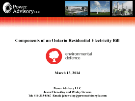 Report: Power Advisory Report: Components of an Ontario Residential Electricity Bill