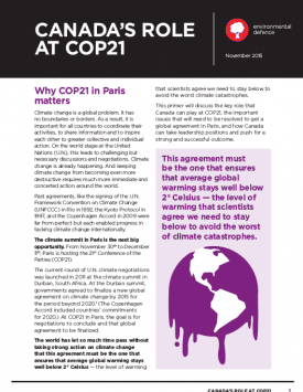 Report: Canada’s Role at COP21