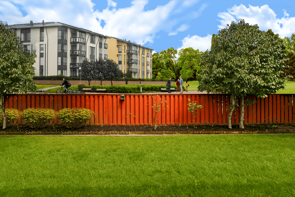 Beyond the backyard. A vibrant smart growth community with green spaces and a strong sense of place.