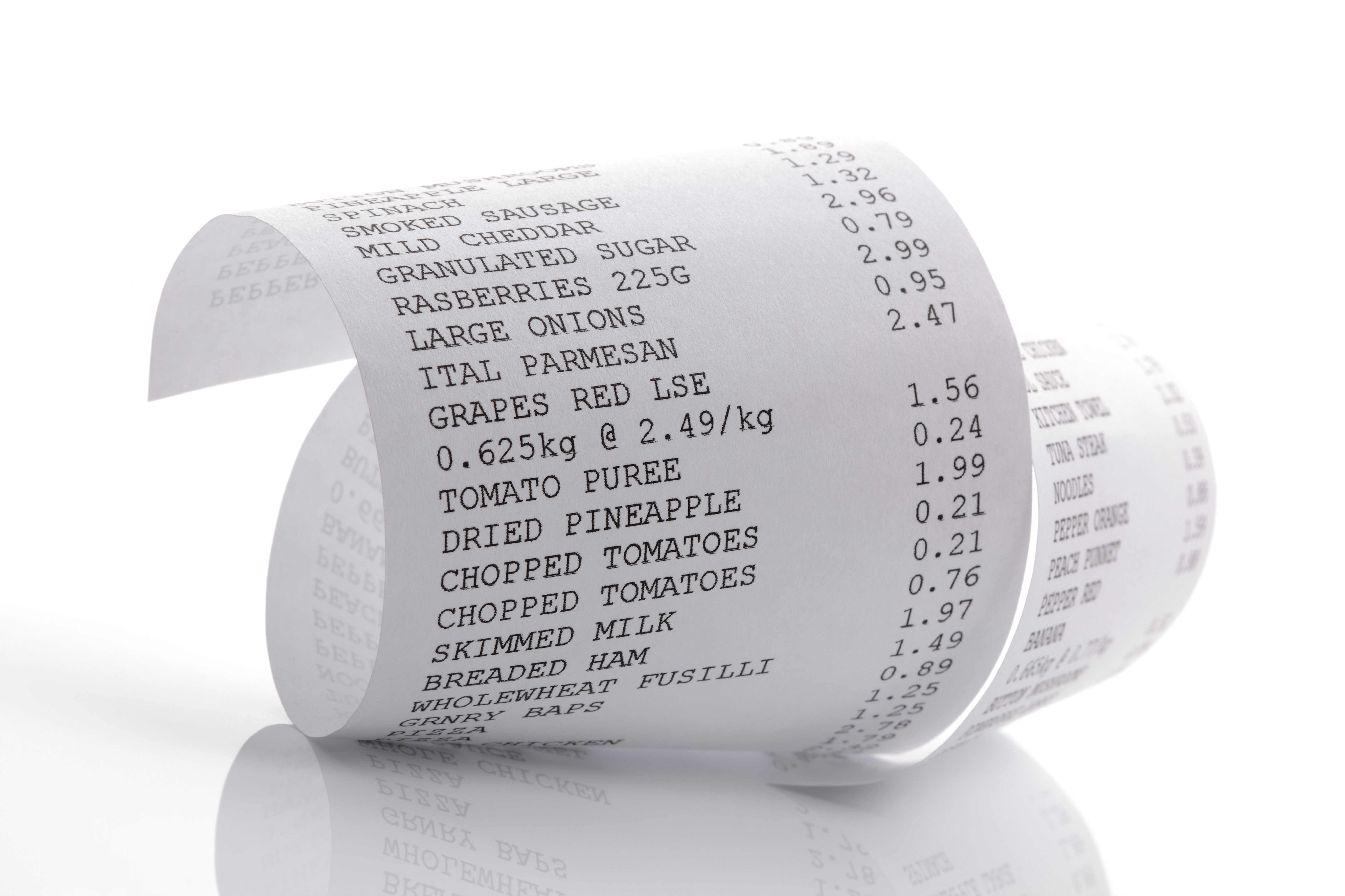 bpa bps receipt that cashiers use