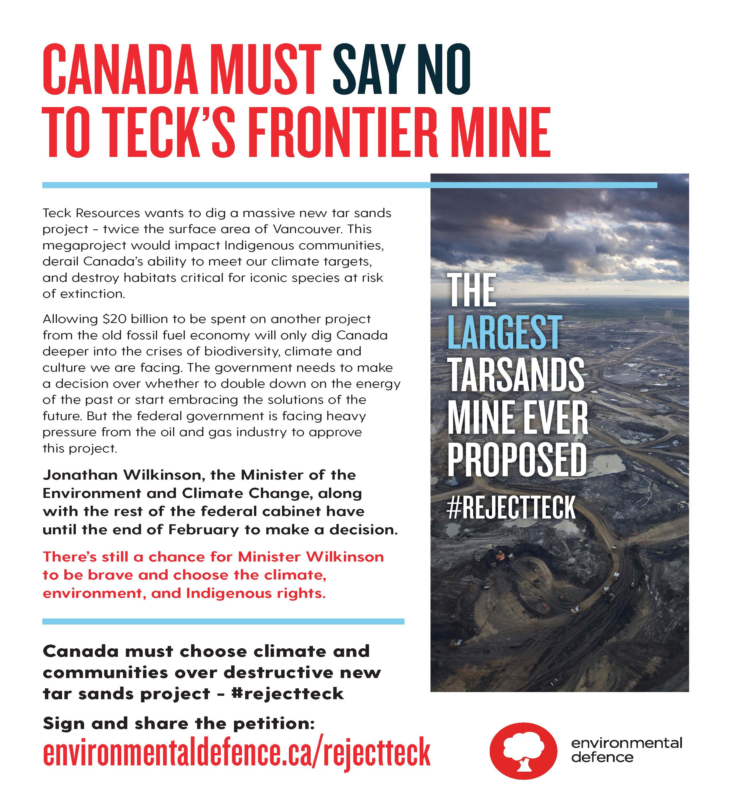 Reject Teck’s Frontier Mine