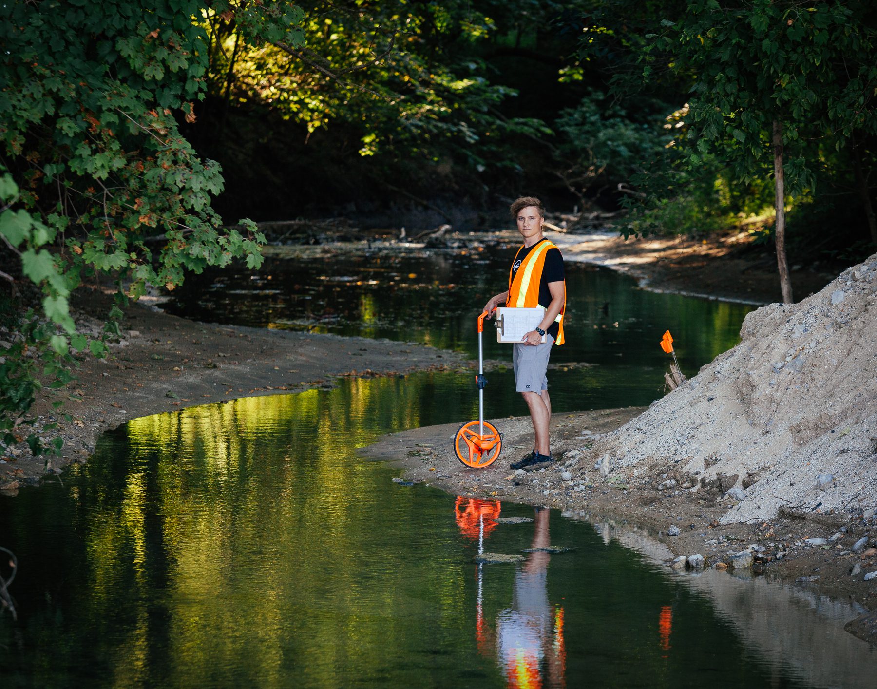 Gregary stands beside Wignell drain, which drains out into Lake Erie at Lorraine Bay. This particular drain has consistently had the highest rate of nutrient pollution in the region. At times, it has exceeded the provincial water quality objective for phosphorus by 600 percent. 