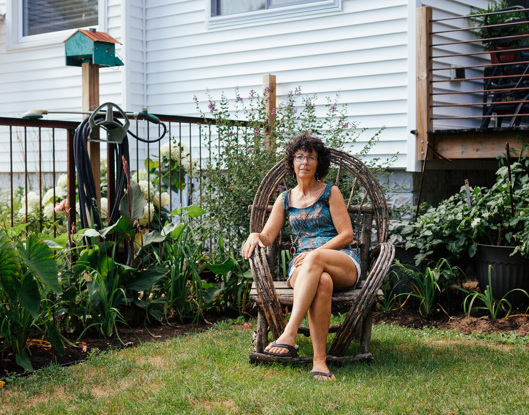 For Sandra and Joe’s anniversary two decades ago, Sandra’s late mom Marian paid for them to take a chair-building class. Together, they built this chair from a willow tree Joe cut from their property. When Sandra looks at the chair, she thinks of Alberta and her mother.