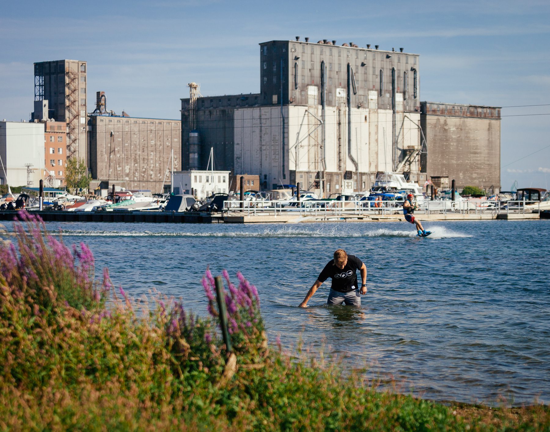 Gregary takes a sample, at Sugarloaf Marina in Port Colborne, a regular test site for his work with Swim Drink Fish. In 2019, NCCC agreed to host the Niagara hub of Swim Drink Fish, an environmental charity’s, water quality monitoring program. As the Niagara Hub Coordinator, Gregary is in charge of helping citizen scientists monitor the recreational water quality at normally unmonitored locations, and then sharing this data with the public.