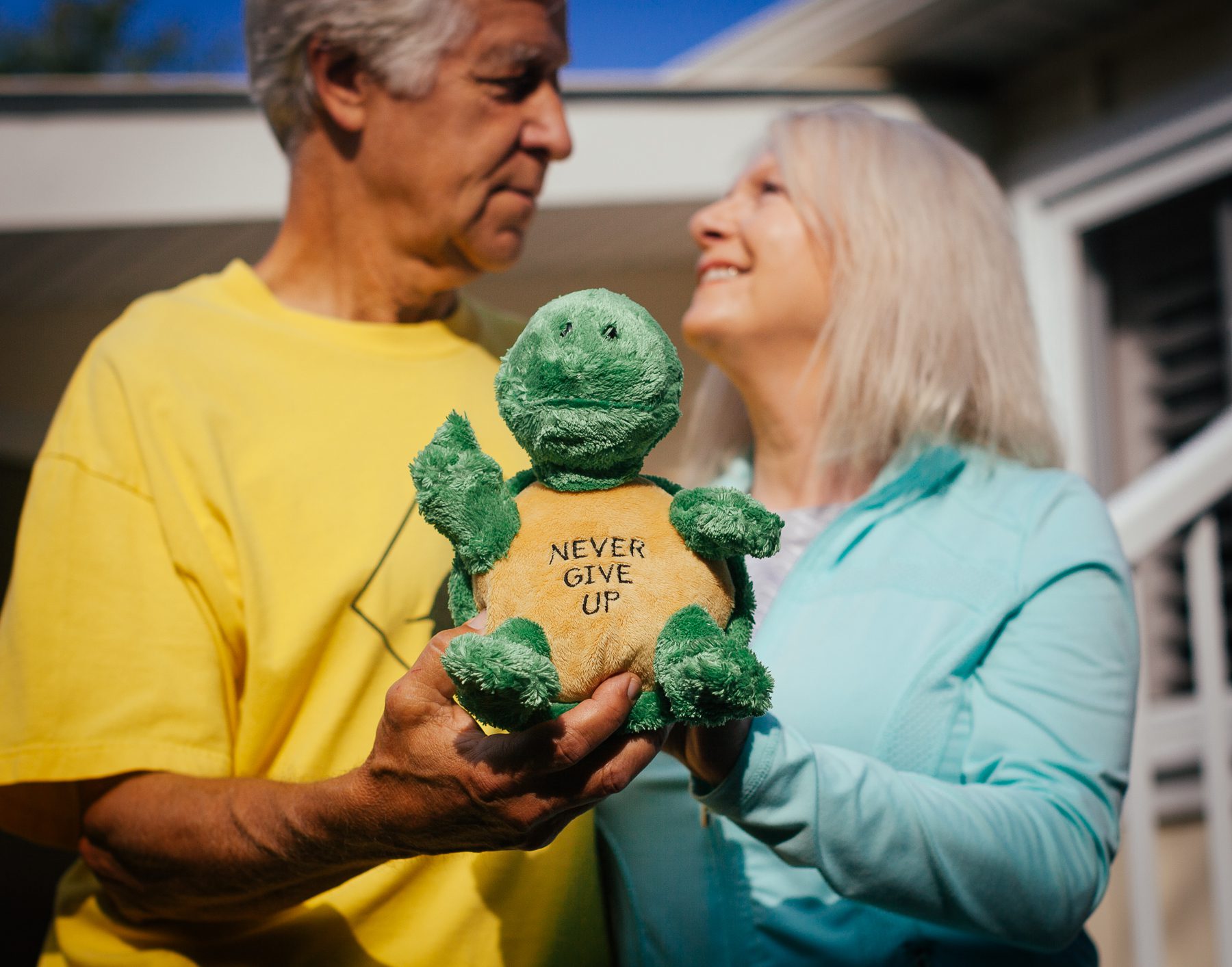 John bought Jan this stuffed turtle for Valentine’s Day, not knowing that she was working on the book for his birthday.  It was perfect timing, as it gave Jan her book’s title. 