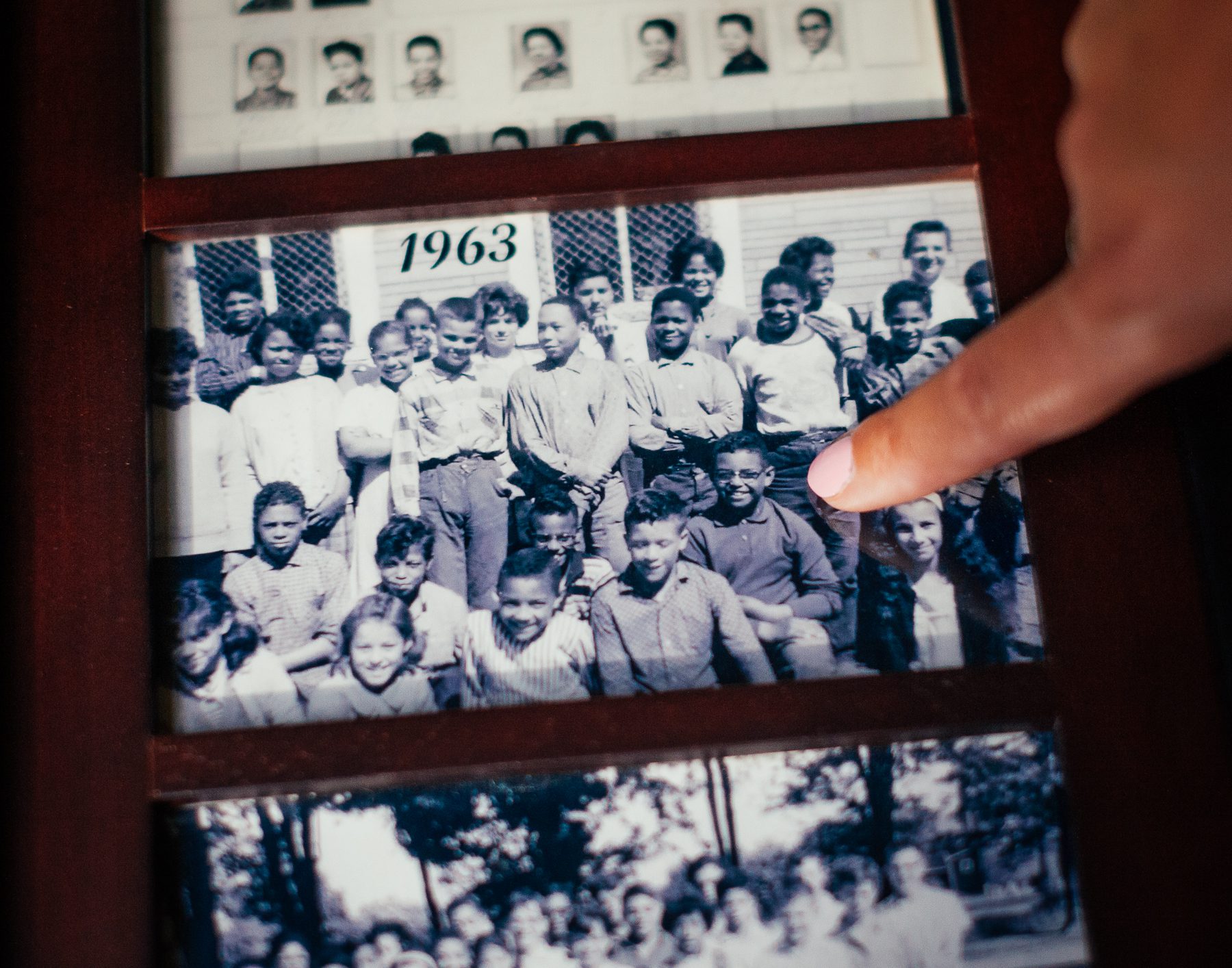 A school photo of Michelle’s father in 1963 (around the same age as her child now.