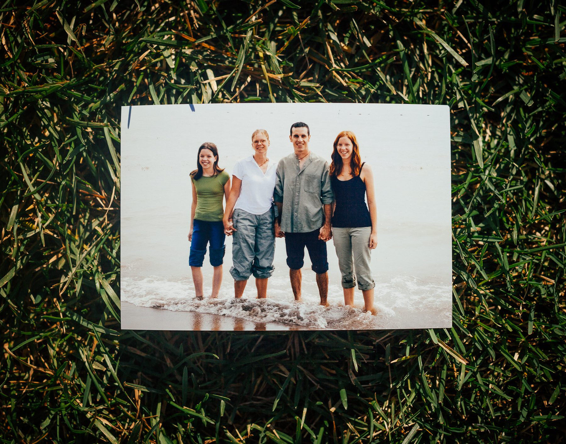 Todd with his wife and kids on Little Beach in Port Stanley in the early 2000s. 