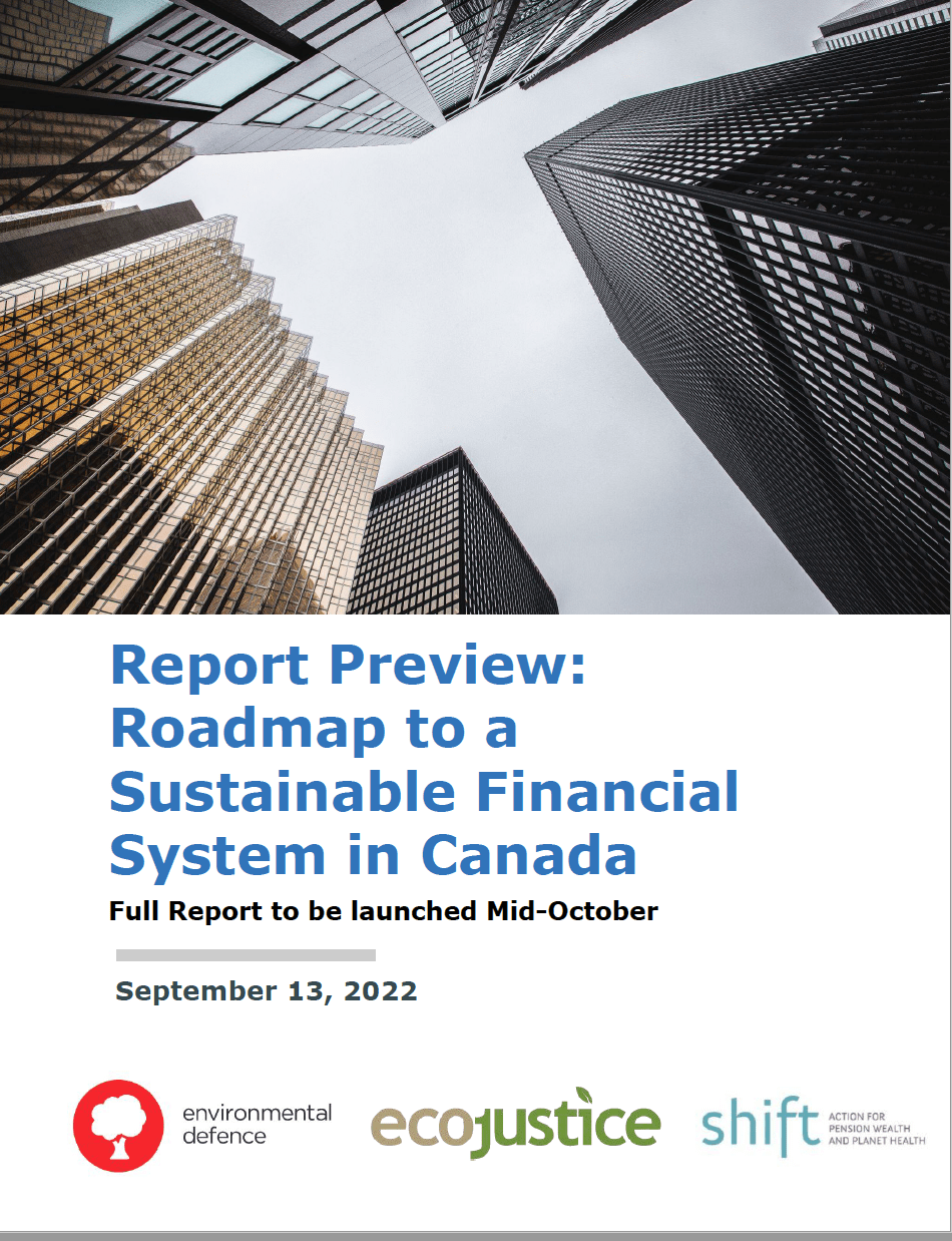 Backgrounder: Report Preview – Roadmap to a Sustainable Financial System in Canada