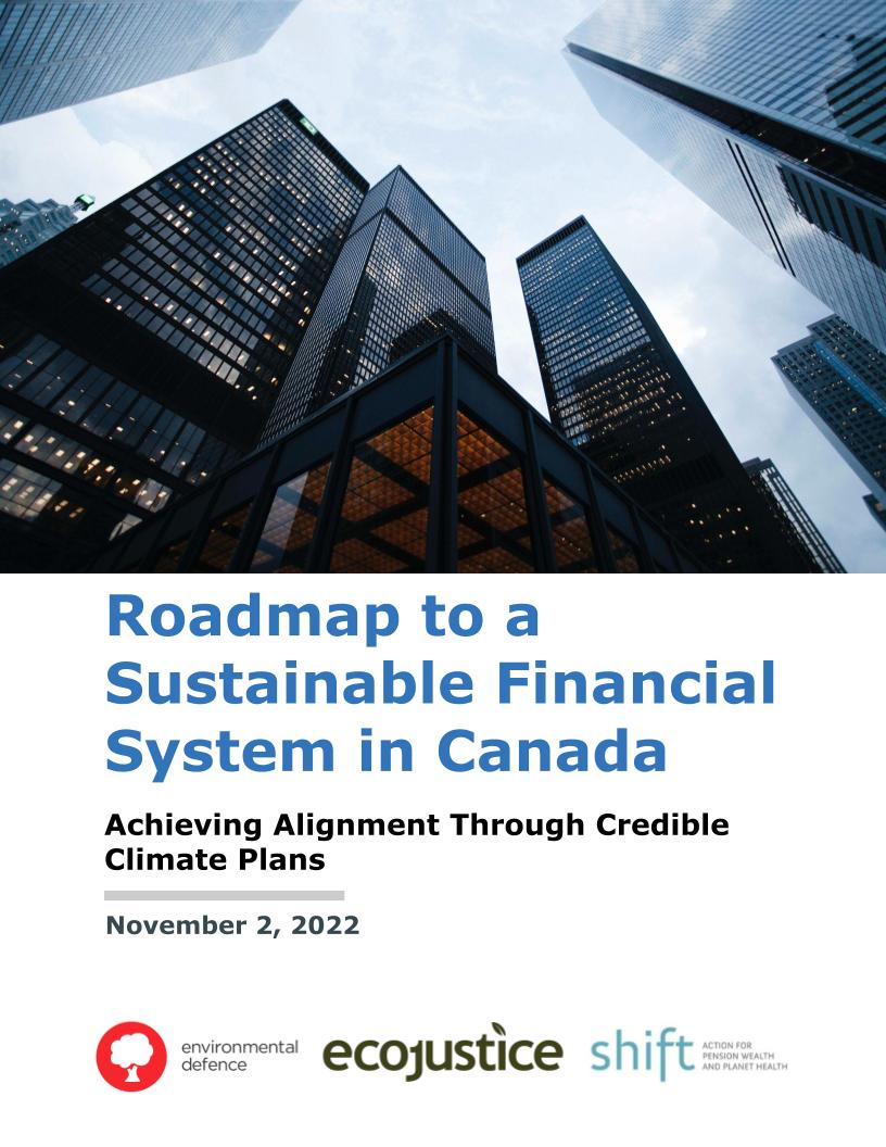 Roadmap to a Sustainable Financial System in Canada