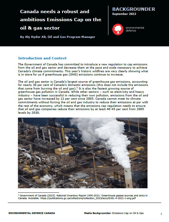 Cover Emissions Cap Backgrounder