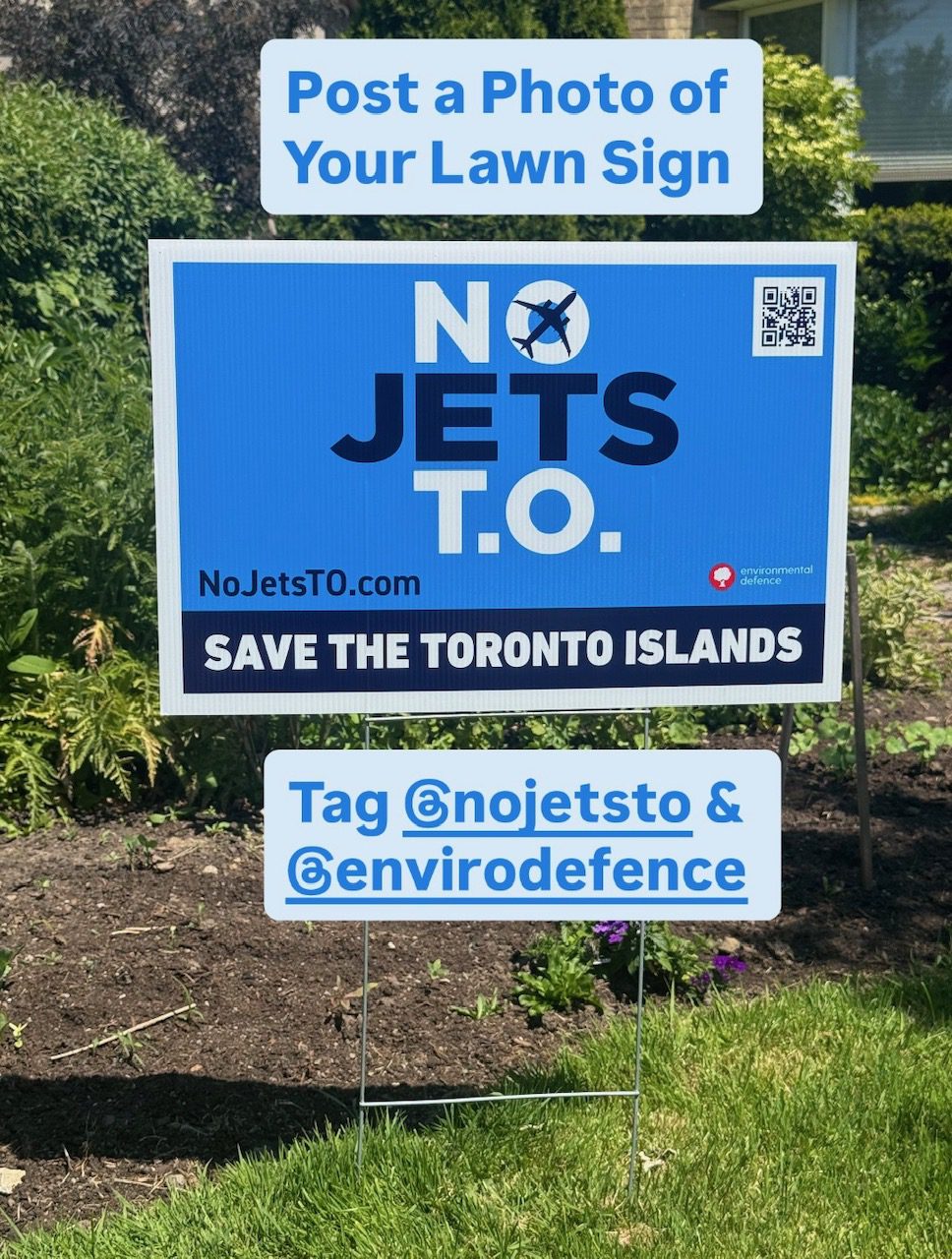 Post a Lawn Sign Photo Callout No Jets TO Photo